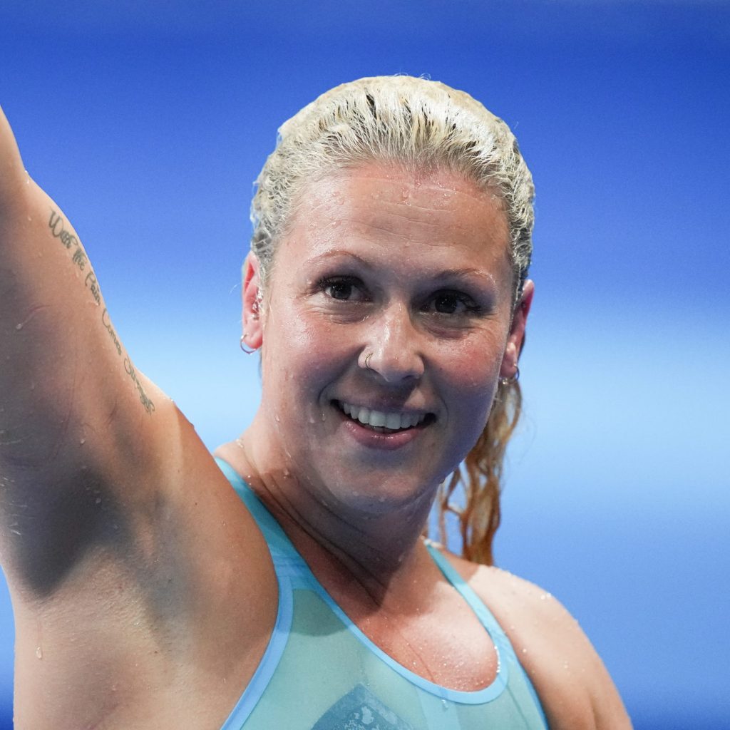 Elodie Lorandi (FRA) competes in Para Swimming Women's 100m Freestyle S10 during the Paralympic Games Paris 2024, at Paris La Defense Arena, in Paris, France, on September 01, 2024, Photo Cedric Lecocq / KMSP || 001808_0067  SPORT NATATION GAMES JEUX PARIS 2024 PARALYMPICS 2024 PARA 